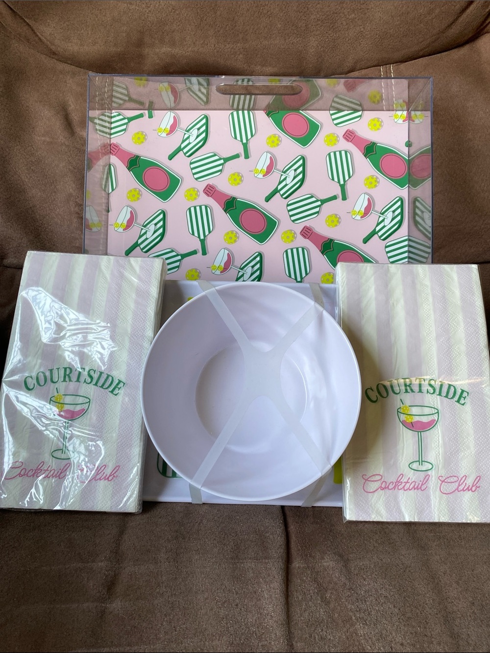 Pickleball themed Serving Tray & Napkin Set